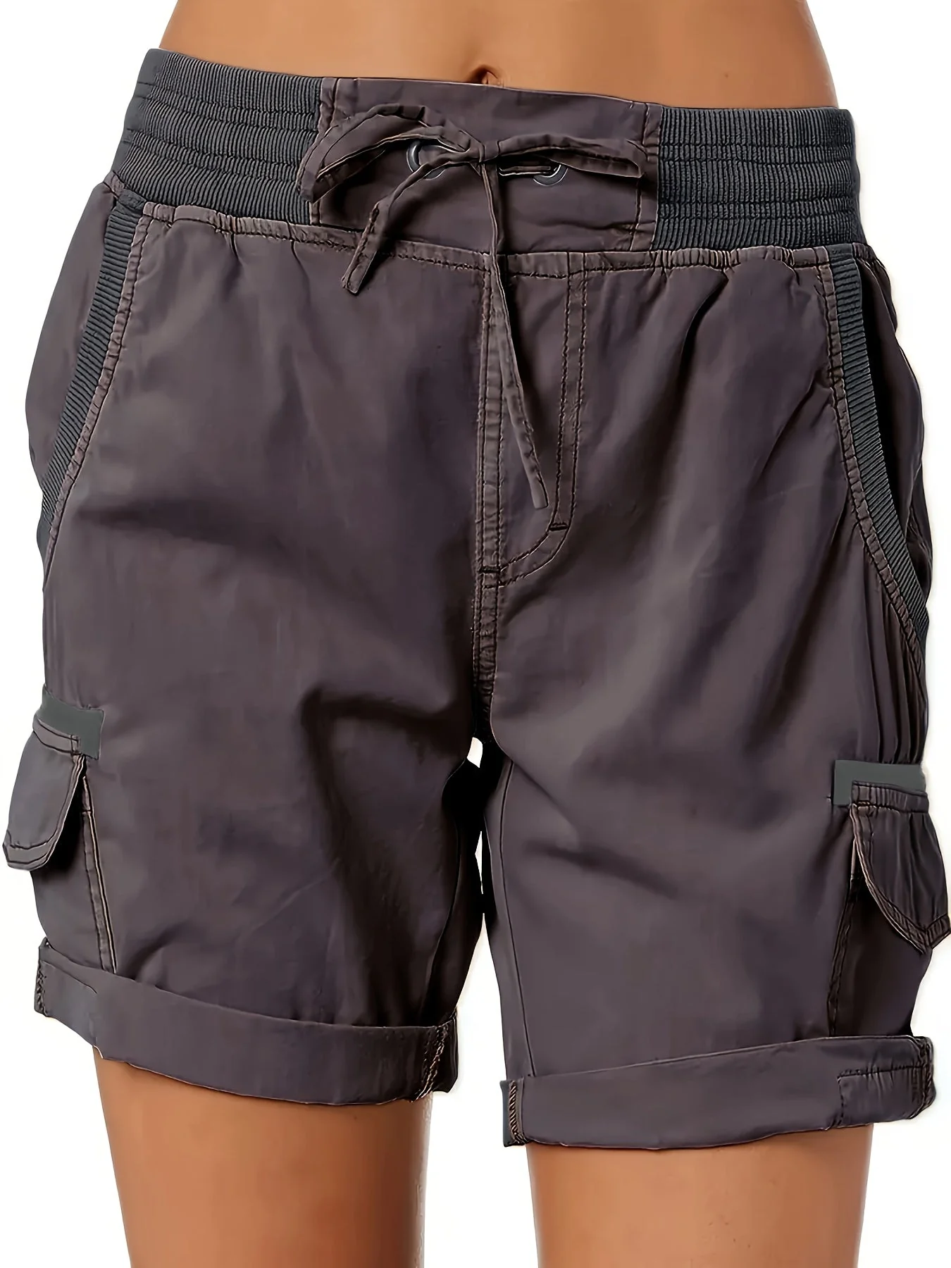Shorts décontractés pour femme style cargo avec poches et cordon – Idéal pour l'été et les loisirs - Image 8